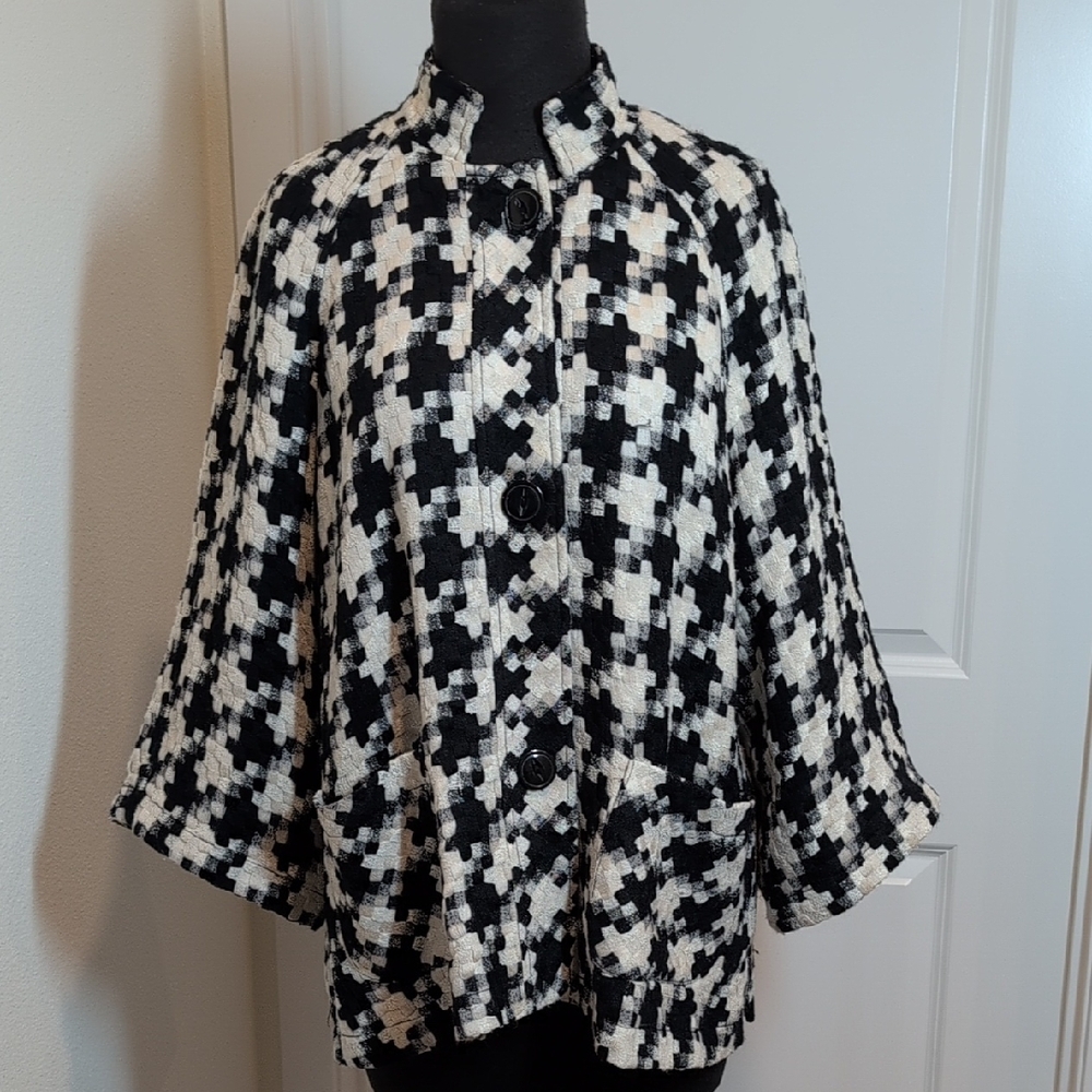 Coldwater Creek Monochrome Checkered Knit